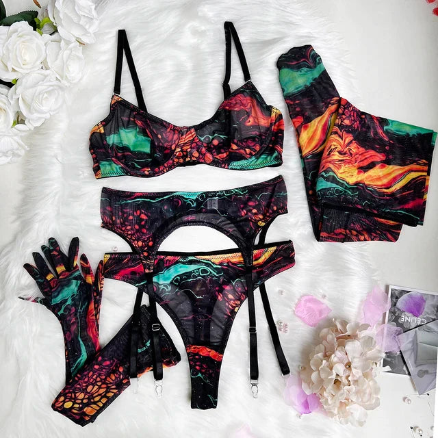 Serena | Set Intimo Tie Dye 5 Pezzi